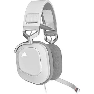 Headset Corsair HS80 RGB, Drivers 50mm, Multiplataforma - Branco