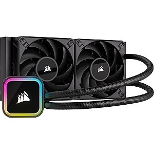 Water Cooler Corsair iCUE H100i Elite 240mm, Fans pretas, com bomba RGB