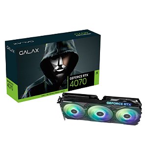 Placa de vídeo GALAX RTX 4070 EX Gamer Black - 12GB, G6X, 192bits