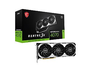 Placa de vídeo MSI Ventus 3X NVIDIA RTX 4070 - 12GB, 192bits, OC