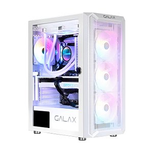 Gabinete Galax Revolution-07, com Fans RGB, Mid-Tower, Vidro temperado - Branco