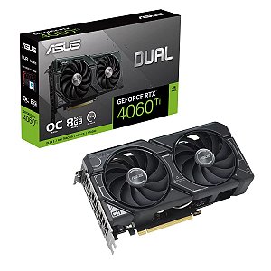 Placa de vídeo ASUS Dual NVIDIA RTX 4060 Ti - 8GB, 128bits, Preta, OC Edition