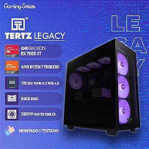 PC Gamer TERTZ Legacy, RADEON RX 7800 XT, AMD Ryzen 7 7800X3D, 1TB SSD, 64GB DDR5, Water Cooler 360mm, Chipset X670