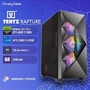 PC Gamer TERTZ Rapture, RTX 4060 Ti 16GB, Intel Core i7 14700F, 1TB SSD, 32GB DDR5, Chipset B760