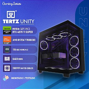 PC Gamer TERTZ Unity, RTX 4070 TI SUPER, AMD Ryzen 7 7800X3D, 1TB SSD, 64GB DDR5, Water Cooler 360mm, Chipset B650