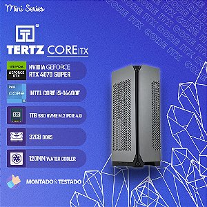 Mini PC TERTZ CoreITX, RTX 4070 SUPER, Intel Core i5-14400F, 1TB SSD, 32GB DDR5, Water Cooler 120mm, Chipset B760