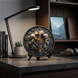 Relógio Decorativo de Caveiras – Estilo Gótico / Dark