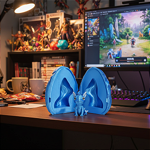 Ovo de Dragão Water com Baby Dragão Decorativo