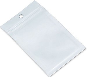 Saco Hermético Zip 13x19cm Frente Transparente Fundo Branco 100 unidades - Kafe Embalagens