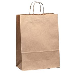 Sacola de Papel Pardo Kraft 21,5x15x8cm - 50 unidades - Kafe Embalagens