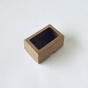 Caixa com Visor S1 Kraft (9x6x4cm) 10 unidades - ASSK - Kafe Embalagens