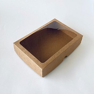 Caixa com Visor S4 Kraft (14x20x4cm) 10 unidades - ASSK - Kafe Embalagens