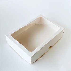 Caixa com Visor S4 Branca (14x20x4cm) 10 unidades - ASSK - Kafe Embalagens