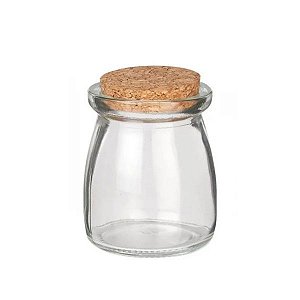 Pote de Vidro Sais 110ml Tampa de Rolha - 01 unidade - Kafe Embalagens