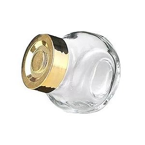 Baleiro de Vidro com Tampa Ouro 45ml - 01 unidade - Kafe Embalagens