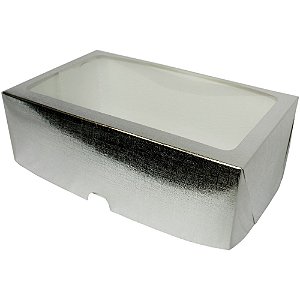 Caixa com Visor S17 Prata (25x15x 8cm) 10 unidades - ASSK - Kafe Embalagens