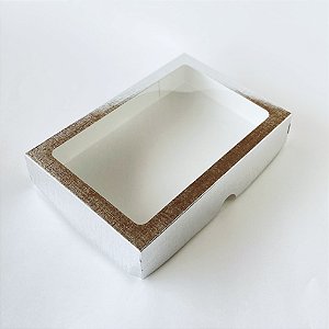 Caixa com Visor S19 Prata (12,5x8,5x3,5cm) 10 unidades - ASSK - Kafe Embalagens