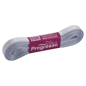 Fita de Cetim Prata Cor 084 - 01 unidade - Progresso - Kafe Embalagens