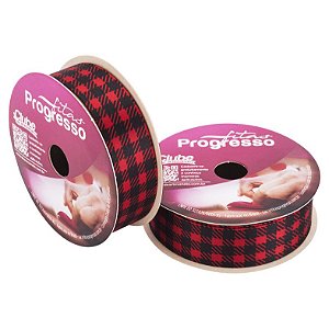 Fita de Cetim Xadrez Festa Junina Cor 142 22mm Progresso