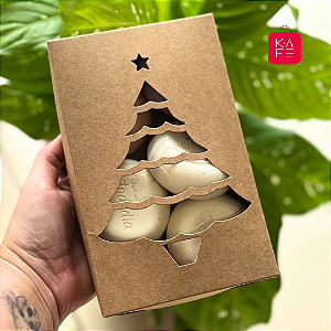 Caixa Árvore Vazada Natal Cores 10 unidades