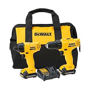 Kit Parafusadeira/furadeira 3/8 Pol. Dcd700 + Parafusadeira de Impacto 1/4 Pol. Dcf805 com Bolsa para Transporte - Dck199c2-br - Dewalt