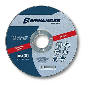 Disco de Corte 14 Pol. Dca 30 14x3,2mm X 1 Pol. - 409 - Berwanger