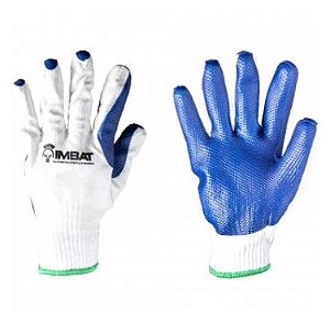 Luva de Malha com Latex Vulcanizado Azul Tamanho 9 - 7025200009 - Imbat