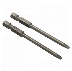 Jogo de Bits/ponteiras Fenda Encaixe Sextavado 1/4 Pol. 4x75 Mm Cartela com 2 Peças - 3538075004 - Vonder