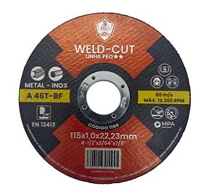 Disco de Corte .1/2 Pol. X 1,00mm X 7/8 Pol. Weld-cut - Unidade - Sc Weld