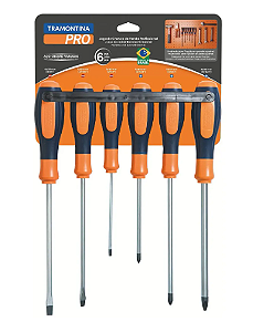 Jogo Chave Fenda e Phillips Ultragrip Plus 6 Peças Tramontina 44127406