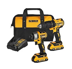 Combo 20v Max* Íon de Lítio Parafusadeira/furadeira de Impacto 1/2 Pol. 13mm Dcd7781 + Parafusadeira de Impacto 1/4 Pol. 6,3mm Dcf7871 - Dck276d2-br - Dewalt