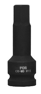 Soquete Sextavado 1/2 Pol. 15mm 78mm - Pro-12h15 - Pdr