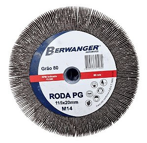 Roda Pg de Lixa com Rosca M14x115x50mm Grão 100 - 1497 - Berwanger