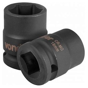 Soquete Sextavado de Impacto Encaixe de 1/2 Pol. X 19mm - 3061120019 - Vonder