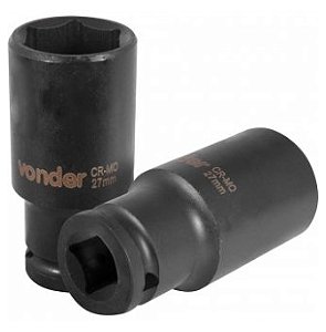Soquete Sextavado Longo de Impacto 27mm Encaixe de 1/2 Pol. - 3061012027 - Vonder