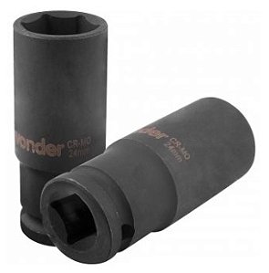 Soquete Sextavado Longo de Impacto 24mm Encaixe de 1/2 Pol. - 3061012024 - Vonder