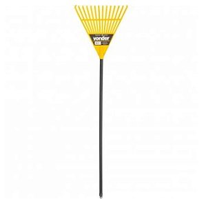 Vassoura Plástica para Grama 14 Dentes Amarela com Cabo - 3129132000 - Vonder