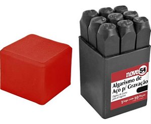 Jogo Punção Algarismo Aço 6mm Gravação Metal Nove54