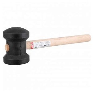 Martelo de Borracha 80mm Cabo em Madeira Preto - 3079032555 - Nove54