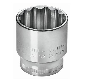 Soquete Estriado 8mm Encaixe 1/2 Pol. em Aço Cromo Vanádio com Acabamento Cromado - 43601108 - Tramontina Master