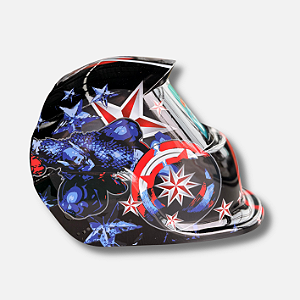 Máscara de de Solda Auto Escurecimento com Regulagem Modelo Capitão América - 1268 - Galzer