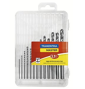 Jogo de Brocas Aço Hss 1,5 a 6,5mm 13 Peças Tramontina