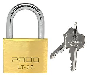 Cadeado Latão 35mm Pado Alta Segurança com 2 Chaves