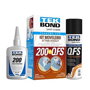 Kit Moveleiro Tekbond 200 Adesivo Instantâneo 100g + Ativador Qfs 100g