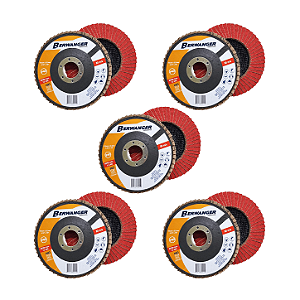 Kit 5 Discos Flap Cerâmico 115mm Grão 40 4.1/2 Berwanger