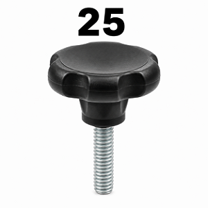 Kit 25 Manípulos M6x50 Macho 4526