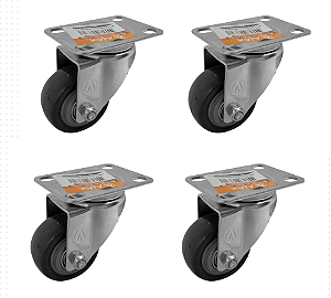 Kit 4 Rodizio Giratorio 1-5/8 Pol Pvc