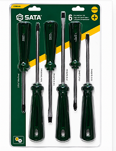 Jogo de Chave Fenda/phillips 6 Peças Sata