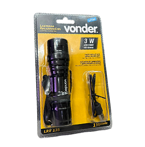Lanterna Recarregavel Led Cree Lrv 135 Vonder