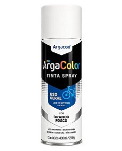 Tinta Spray Uso Geral Branco Fosco 400ml Argacon